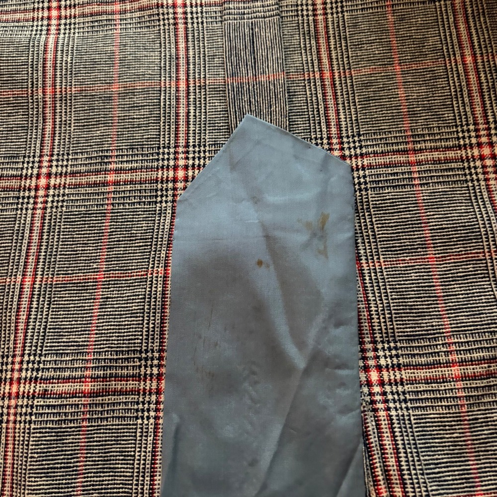Saks Fifth Avenue Union Made Vintage Plaid Blazer Sport Coat Grey Red Glen Check - Picture 7 of 8